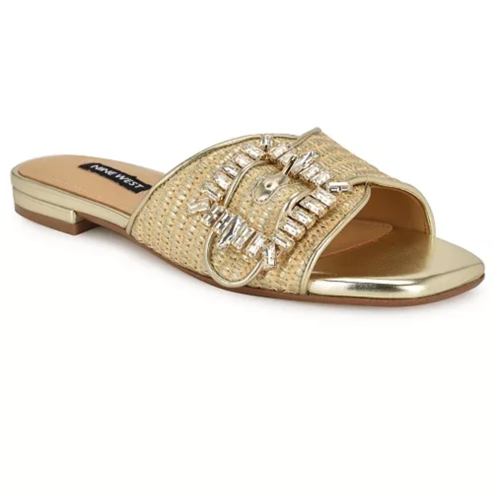 NINE WEST Gold Embellished Sandals